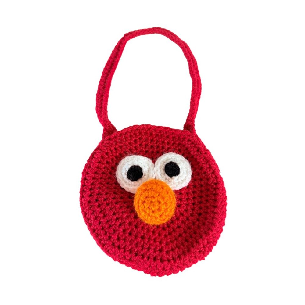 Crochet Red Elmo Inspired Kids Handbag Purse Dress Up Toddler Girl Gift Bag